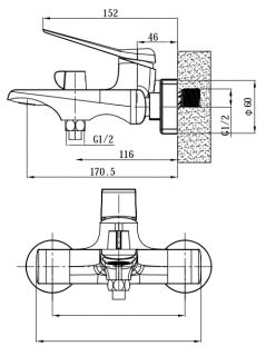Смеситель для ванны ESKO Shanghai SHA54 хром